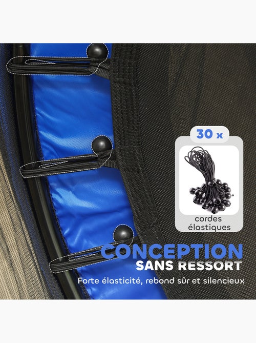 Trampoline enfant ø1,4 x 1,9h m filet de sécurité couvre-ressorts - Kiabi