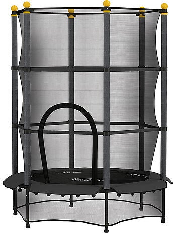 Trampoline enfant ø1,4 x 1,9h m filet de sécurité couvre-ressorts