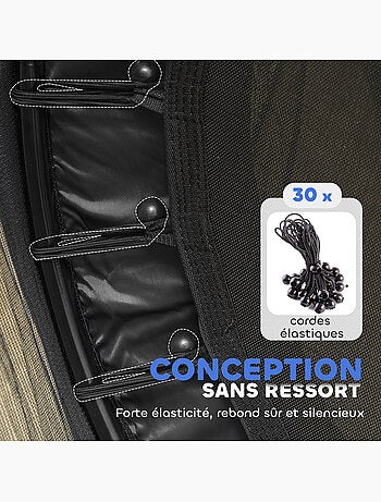 Trampoline enfant ø1,4 x 1,9h m filet de sécurité couvre-ressorts