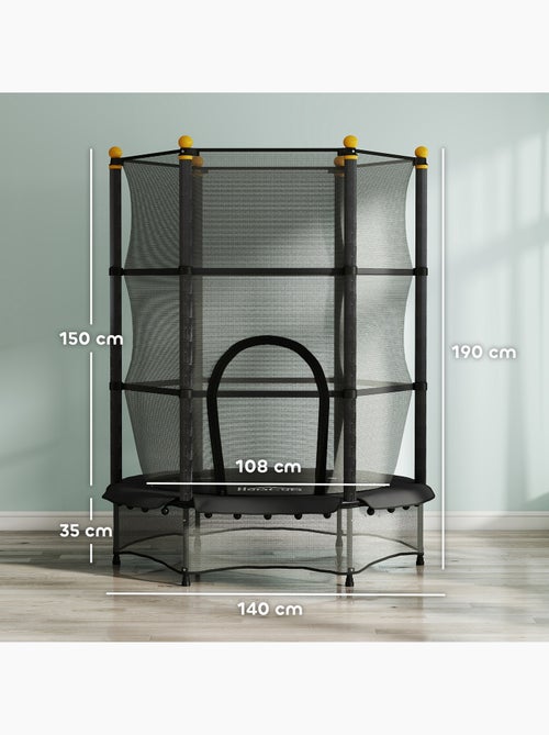 Trampoline enfant ø1,4 x 1,9h m filet de sécurité couvre-ressorts - Kiabi Trampoline enfant ø1,4 x 1,9h m filet de sécurité couvre-ressorts - Kiabi