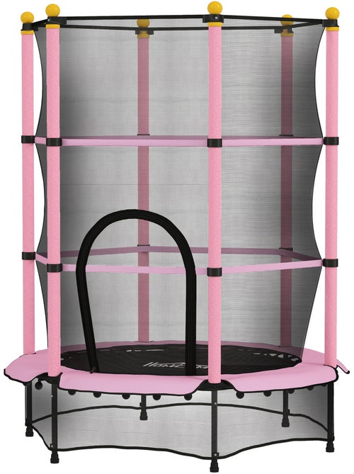 Trampoline enfant ø1,4 x 1,9h m filet de sécurité couvre-ressorts - Kiabi
