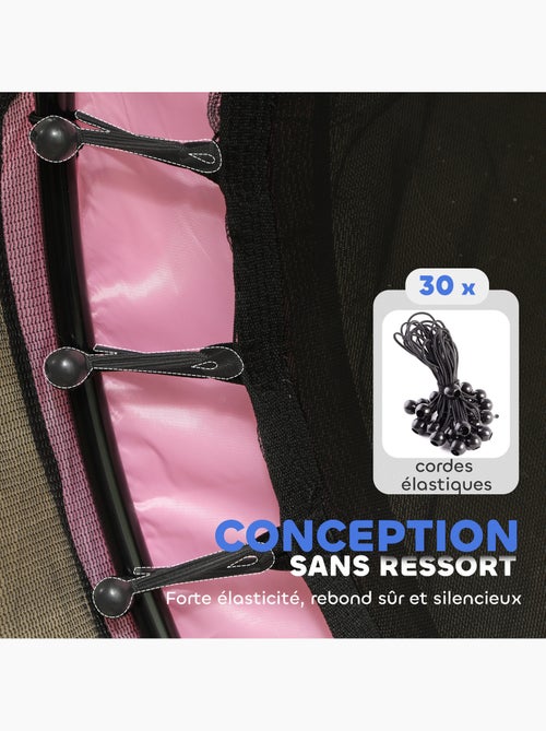 Trampoline enfant ø1,4 x 1,9h m filet de sécurité couvre-ressorts - Kiabi