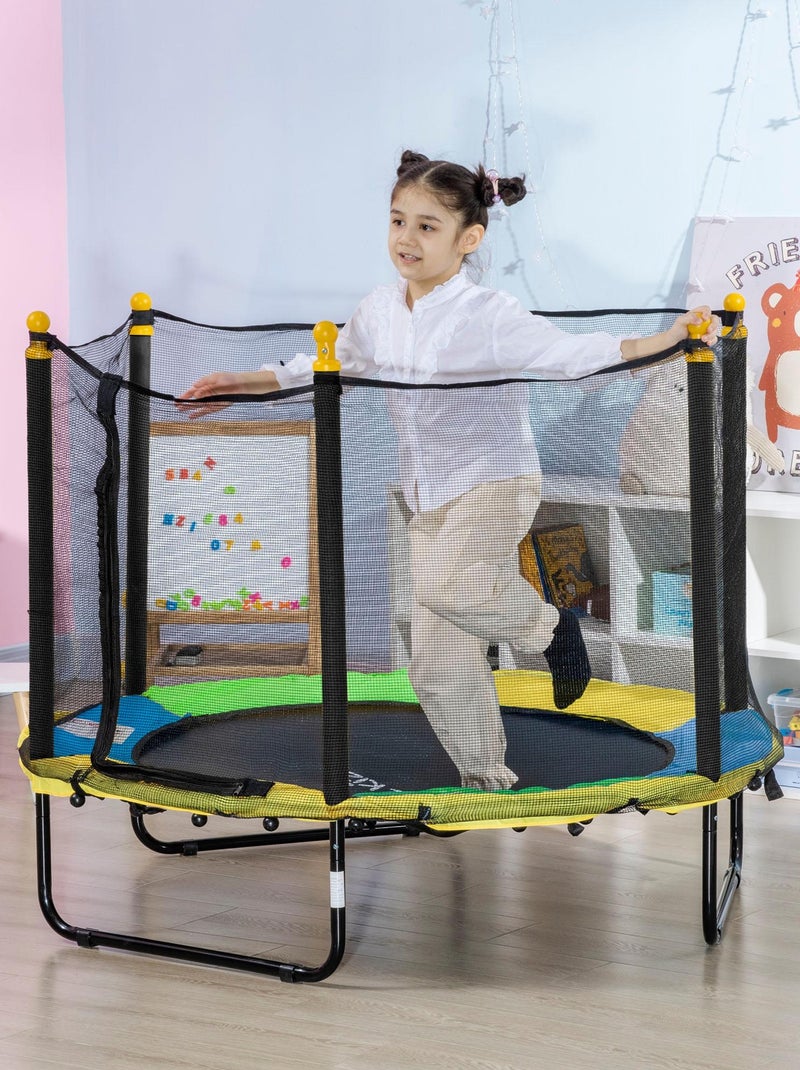 Trampoline enfant Ø 1,40 m 6 poteaux accessoires inclus multicolore Noir - Kiabi