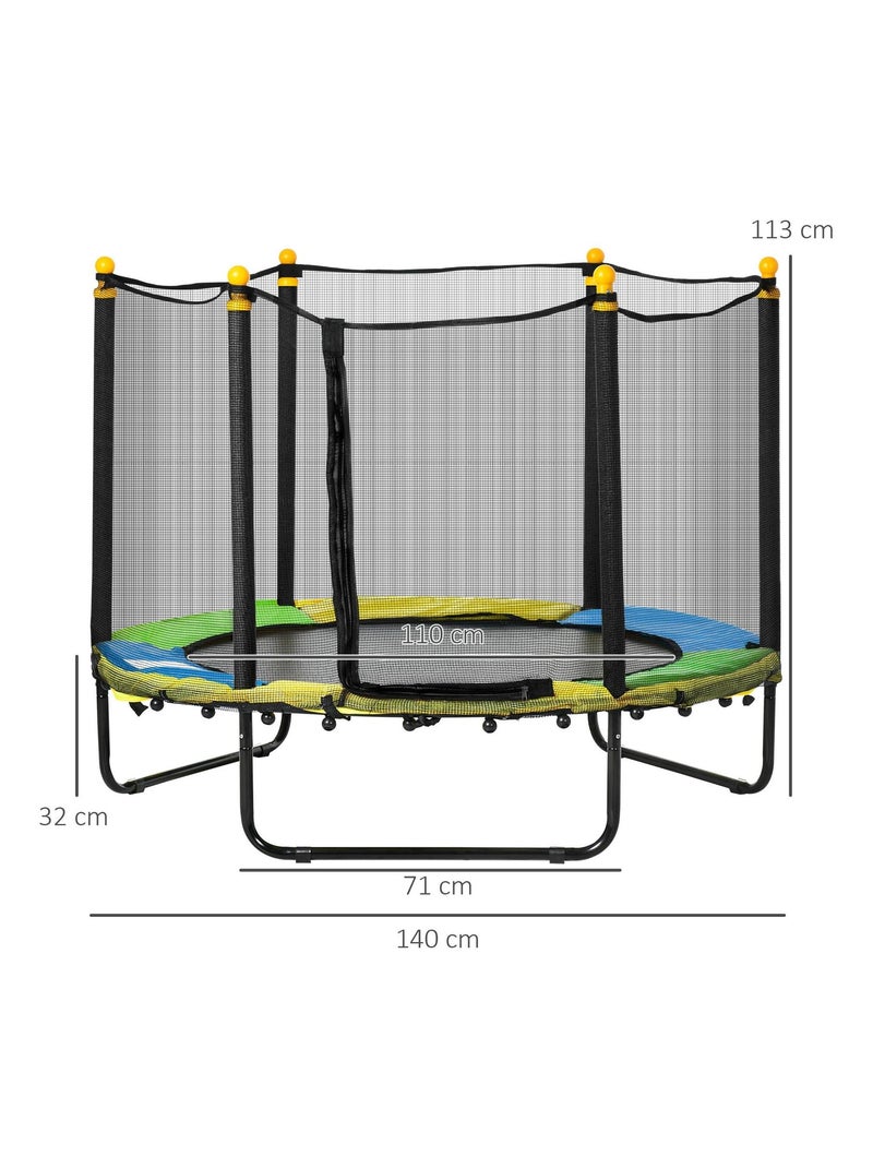 Trampoline enfant Ø 1,40 m 6 poteaux accessoires inclus multicolore Noir - Kiabi