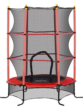 Trampoline enfant Ø1,63 x 1,9H m filet de sécurité couvre-ressorts
