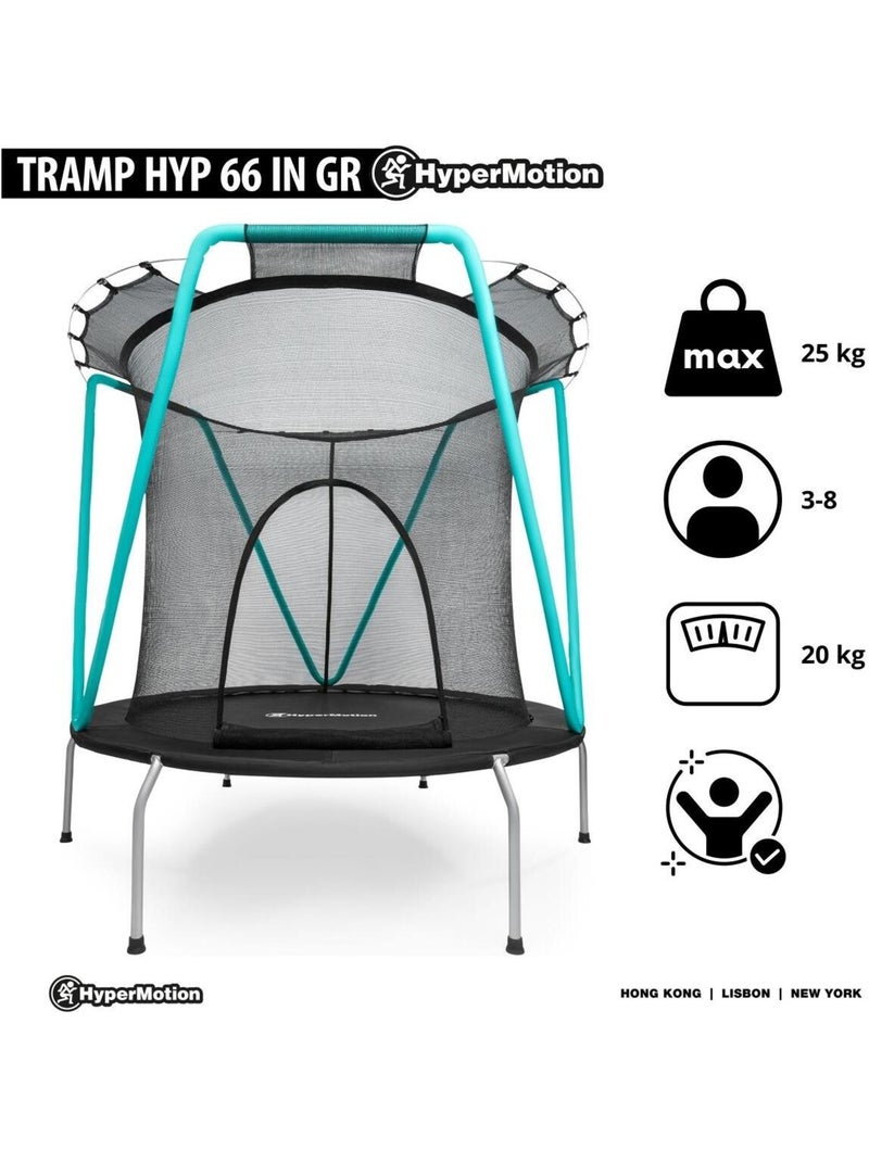 Trampoline enfant avec filet de sécurité- Ø 167cm Zippée-Trampoline enfant 3-8 ans 25 kg max N/A - Kiabi
