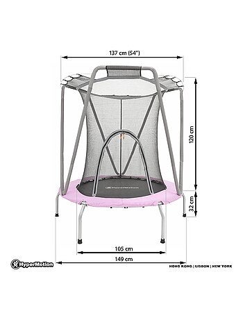 Trampoline enfant avec filet de sécurité 137cm HyperMotion
