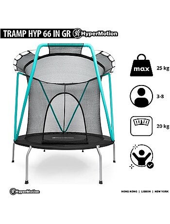 Trampoline enfant avec filet de sécurité 167cm HyperMotion