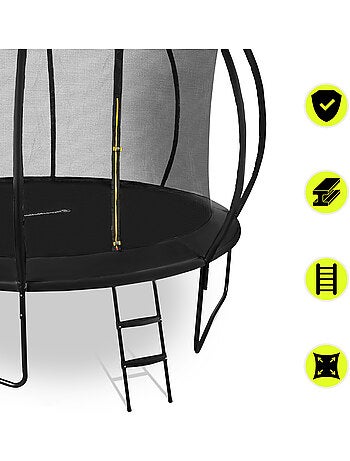Trampoline enfant avec filet et échelle 244cm HyperMotion