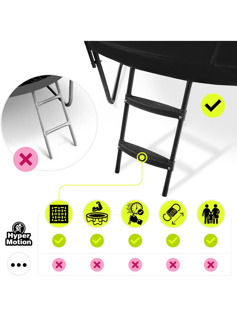 Trampoline enfant avec filet et échelle 430cm HyperMotion Noir - Kiabi