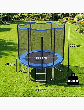 Trampoline enfant complet dia. 1,83 m 80 Kg max.