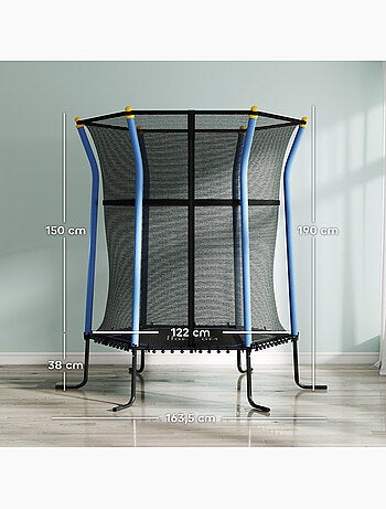 Trampoline enfant dia. 1,63 x 1,9H m charge max. 50 Kg tout équipé