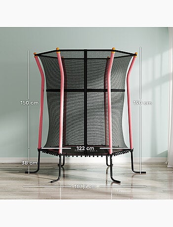 Trampoline enfant dia. 1,63 x 1,9H m charge max. 50 Kg tout équipé