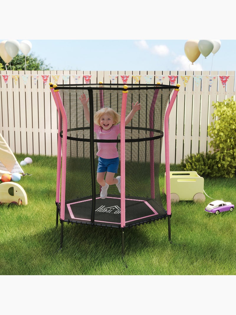 Trampoline enfant dia. 1,63 x 1,9H m charge max. 50 Kg tout équipé Rose - Kiabi