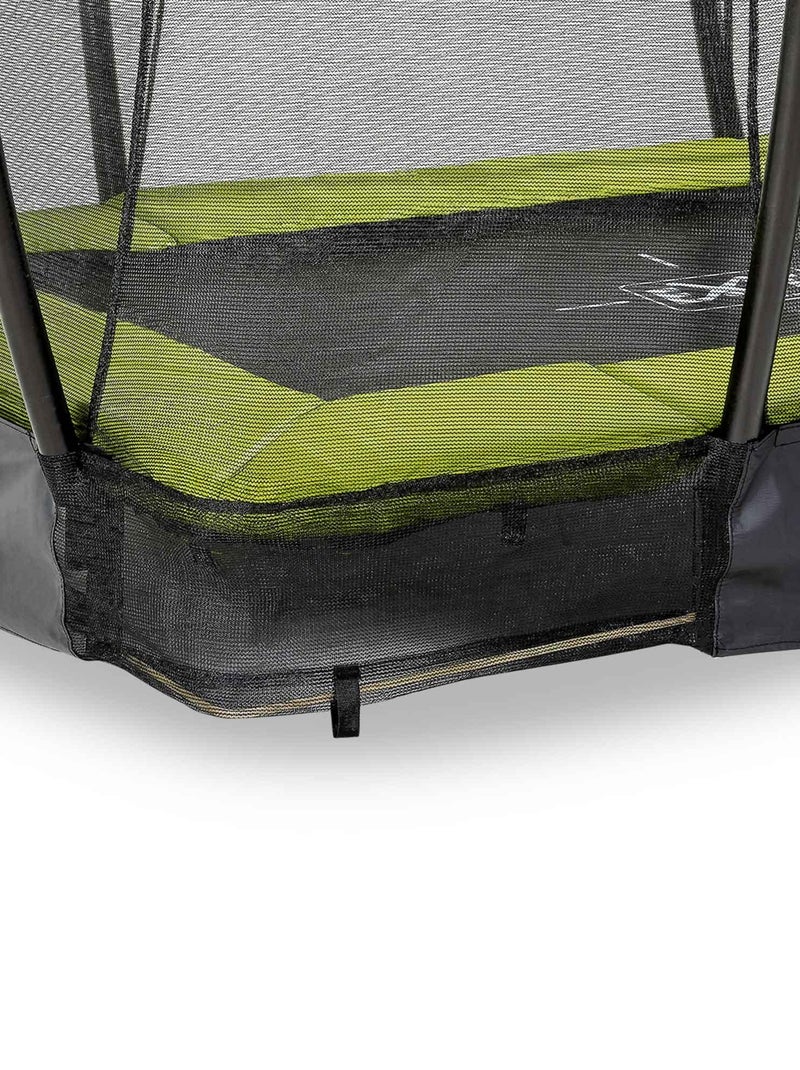 Trampoline enterré 153x214cm noir et filet de sécurité Sihouette EXIT Vert - Kiabi