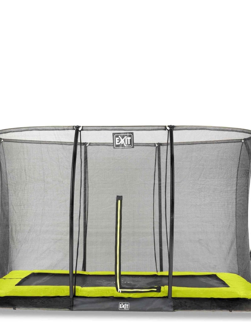 Trampoline enterré 244x366cm noir et filet de sécurité Sihouette EXIT Vert - Kiabi