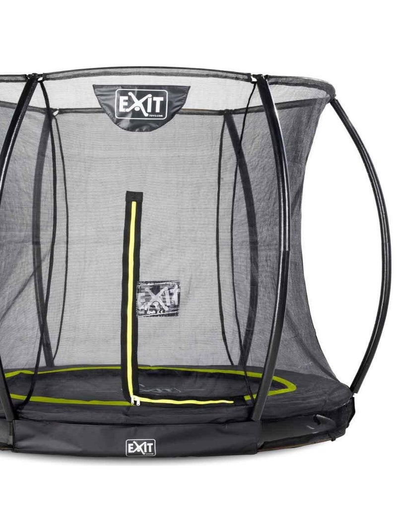 Trampoline enterré rond 183cm noir et filet de sécurité Sihouette EXIT Noir - Kiabi
