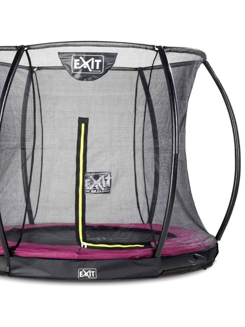 Trampoline enterré rond 183cm noir et filet de sécurité Sihouette EXIT Rose - Kiabi
