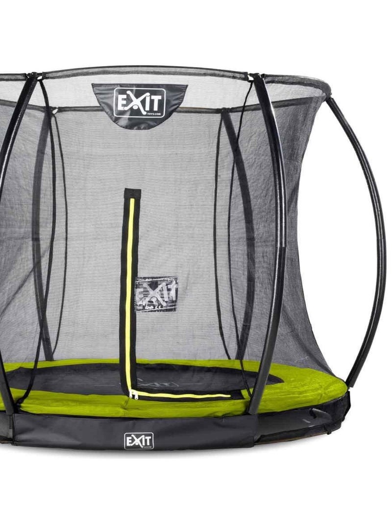 Trampoline enterré rond 183cm noir et filet de sécurité Sihouette EXIT Vert - Kiabi