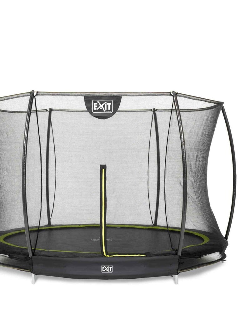 Trampoline enterré rond 244cm noir et filet de sécurité Sihouette EXIT Noir - Kiabi