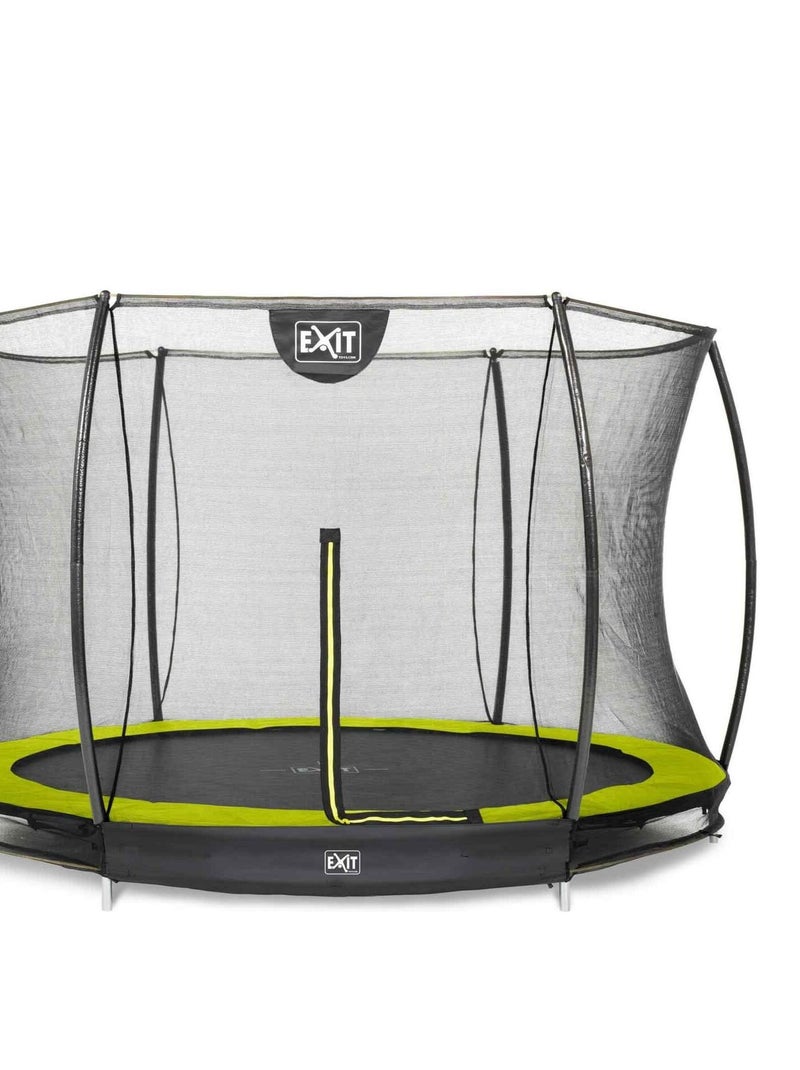 Trampoline enterré rond 244cm noir et filet de sécurité Sihouette EXIT Vert - Kiabi