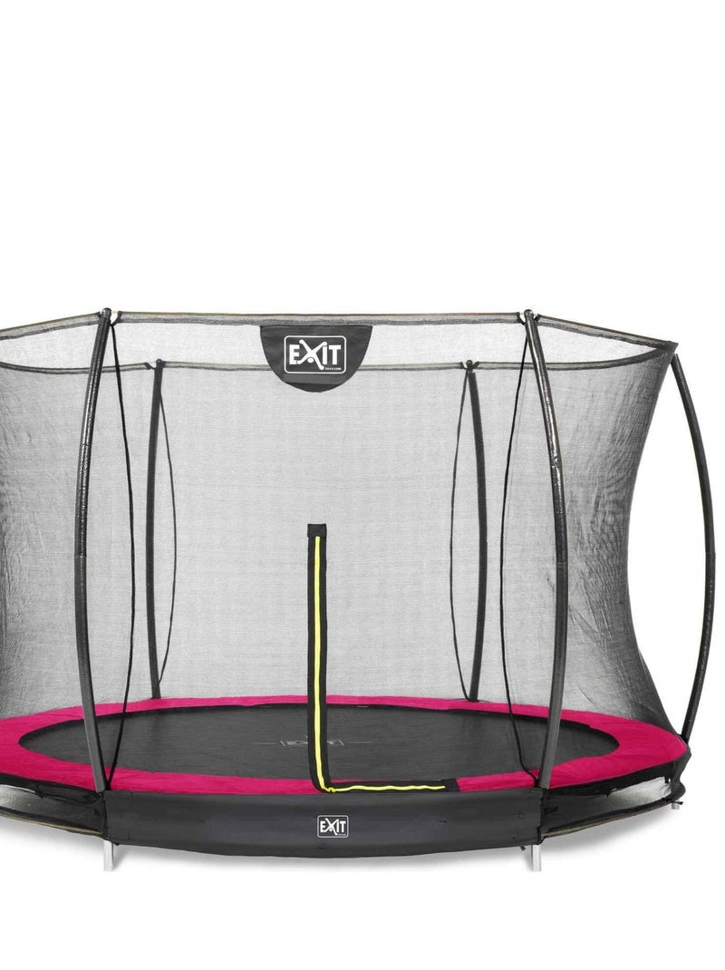 Trampoline enterré rond 305cm noir et filet de sécurité Sihouette EXIT Rose - Kiabi