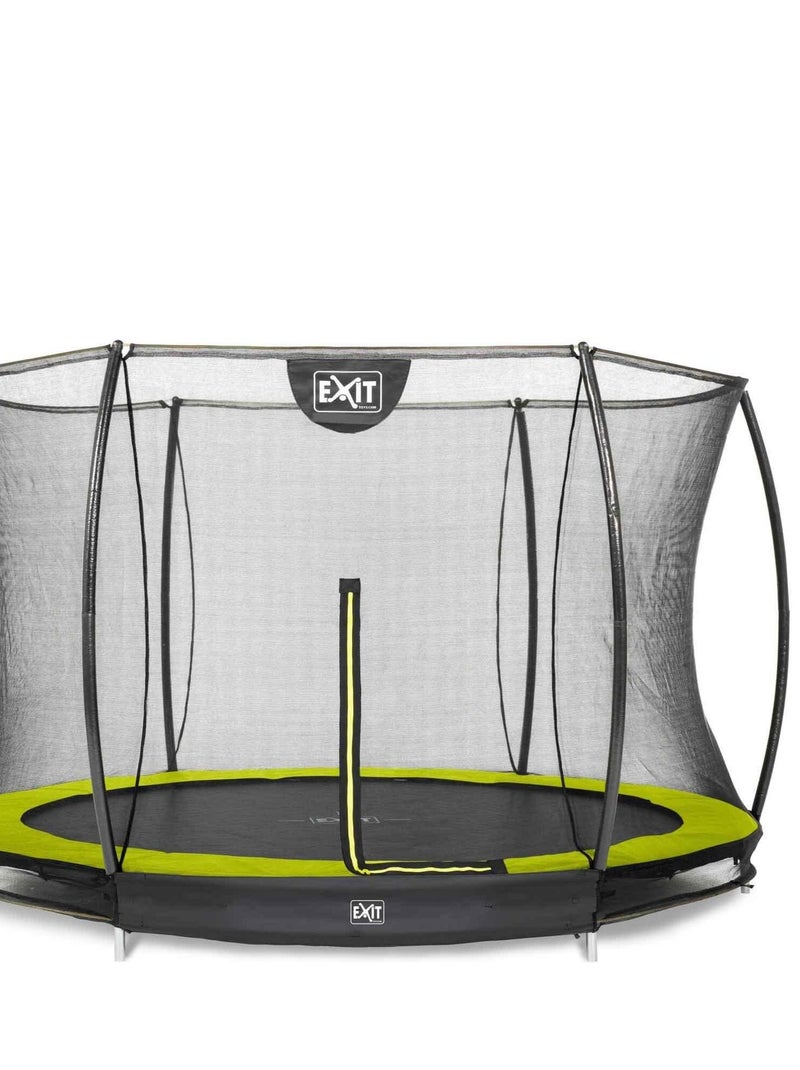 Trampoline enterré rond 305cm noir et filet de sécurité Sihouette EXIT Vert - Kiabi