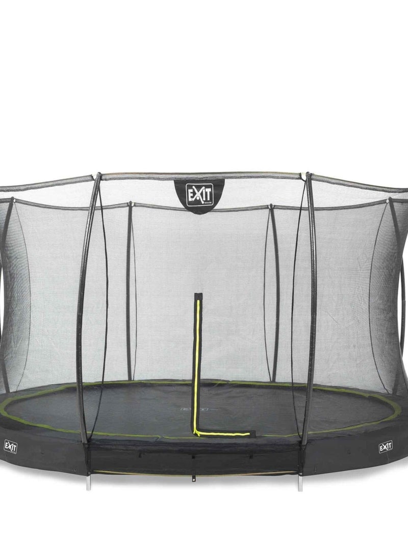 Trampoline enterré rond 366cm noir et filet de sécurité Sihouette EXIT Noir - Kiabi