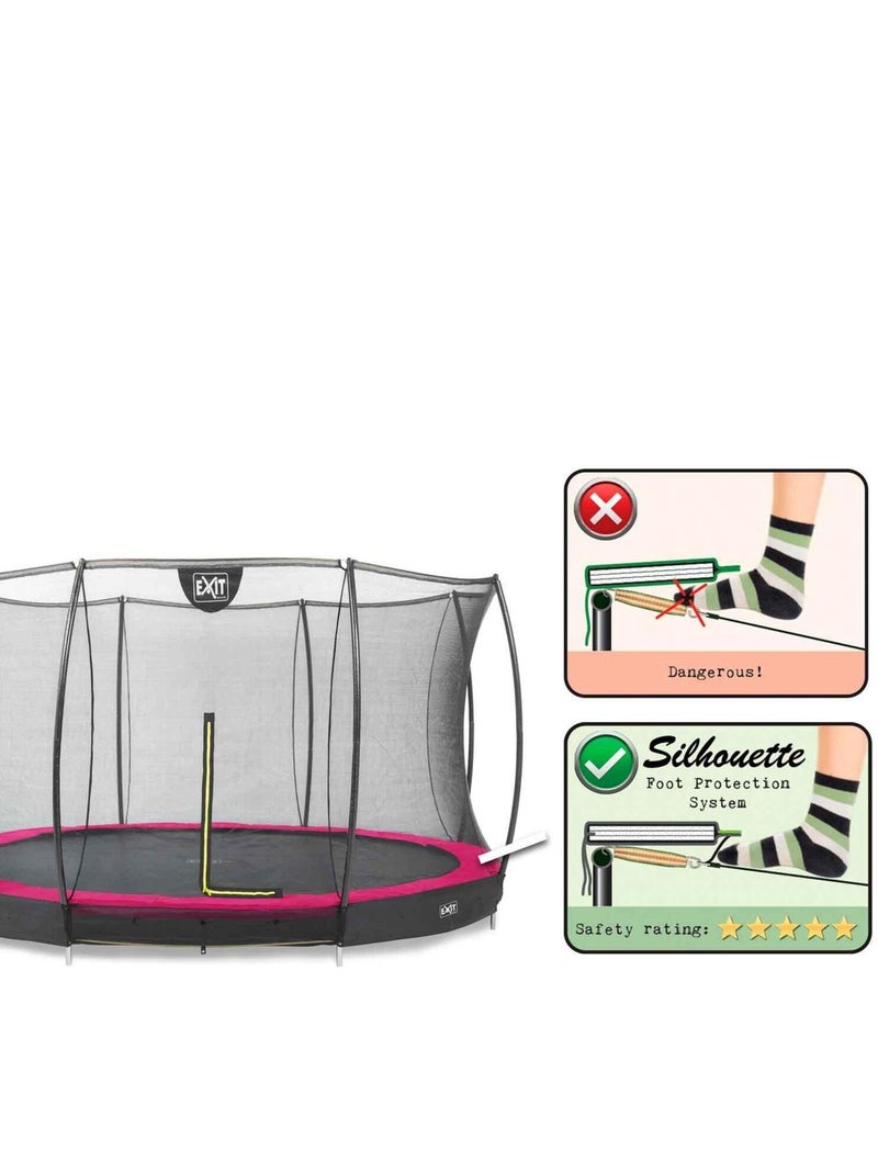 Trampoline enterré rond 366cm noir et filet de sécurité Sihouette EXIT Rose - Kiabi