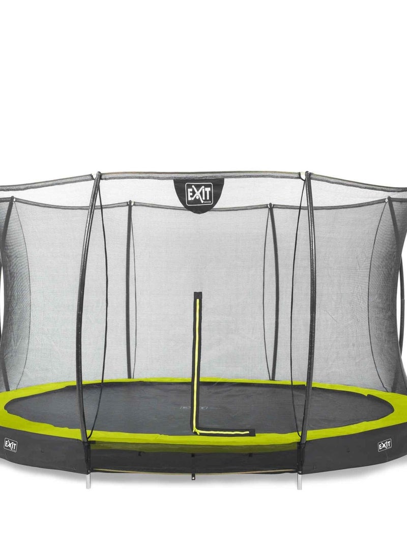 Trampoline enterré rond 366cm noir et filet de sécurité Sihouette EXIT Vert - Kiabi
