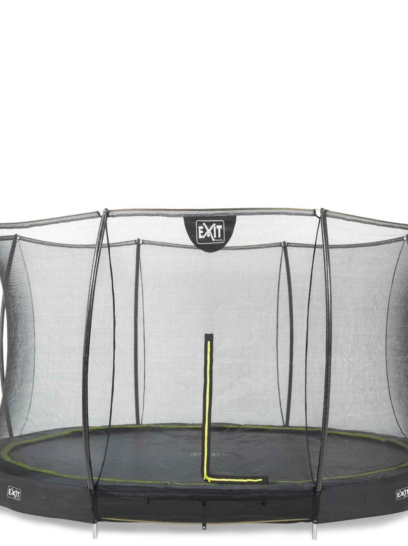 Trampoline enterré rond 427cm vert et filet de sécurité Sihouette EXIT Noir - Kiabi