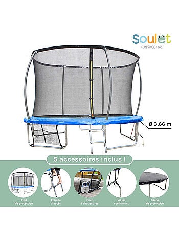 Trampoline extérieur 3,66m pour enfants avec filet de protection