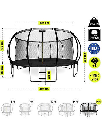 Trampoline extérieur géant 487cm 16FT HyperMotion