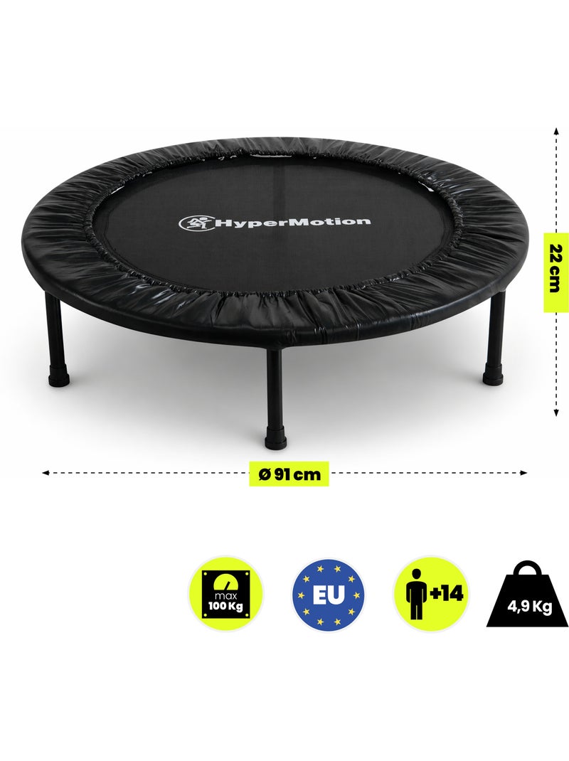 Trampoline fitness hypermotion 91 cm pour entraînement à domicile Noir - Kiabi