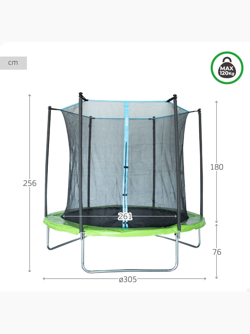 Trampoline pour enfants outdoor ø261 cm aktive Noir Vert Bleu - Kiabi