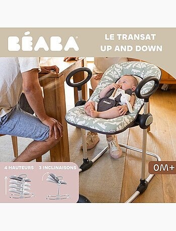 Transat - beaba - up & down i - réglable en hauteur - playprint nature