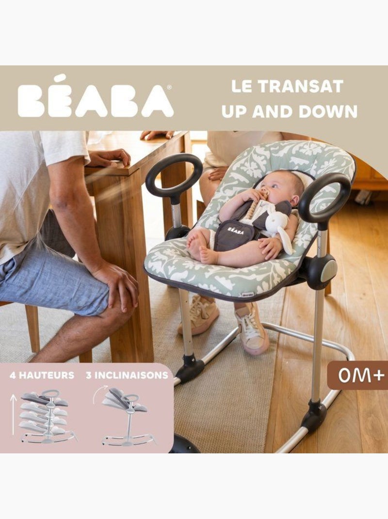 Transat - beaba - up & down i - réglable en hauteur - playprint nature Blanc - Kiabi