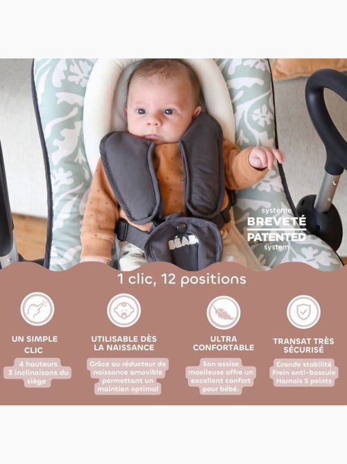 Transat - beaba - up & down i - réglable en hauteur - playprint nature - Kiabi