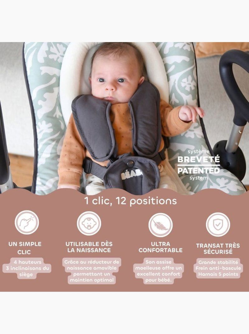 Transat - beaba - up & down i - réglable en hauteur - playprint nature Blanc - Kiabi