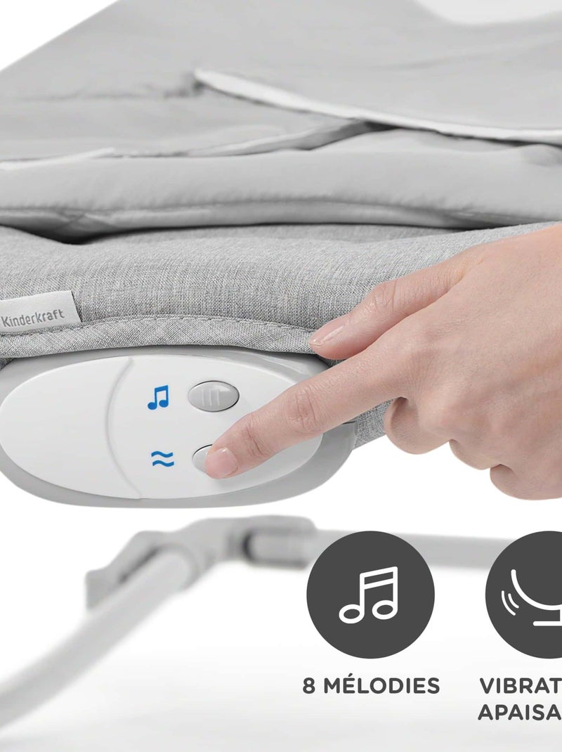 Transat 2en1 balancement musique vibration Gris - Kiabi