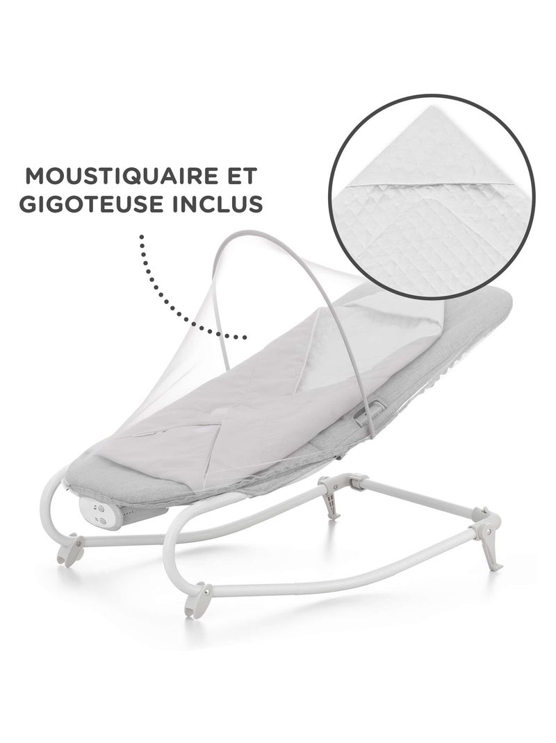 Transat 2en1 balancement musique vibration Gris - Kiabi