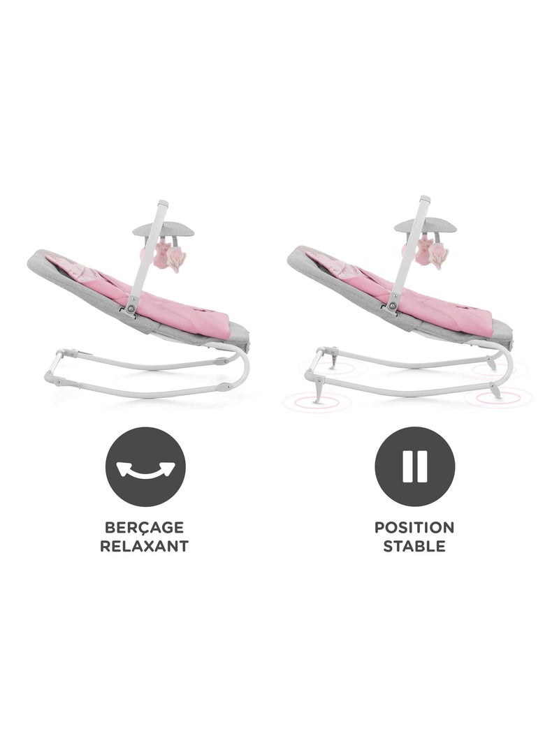 Transat 2en1 balancement musique vibration Rose - Kiabi