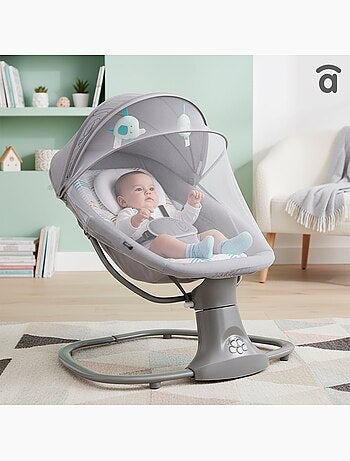 Transat bébé légère avec balancelle, 10 mélodies et moustiquaire incluse - Kahlo