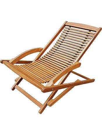 Transat avec repose pied en bois d'acacia