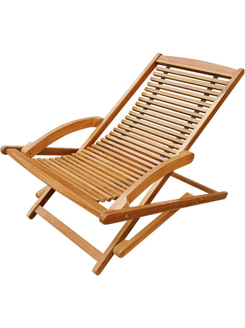 Transat avec repose pied en bois d'acacia Marron foncé - Kiabi