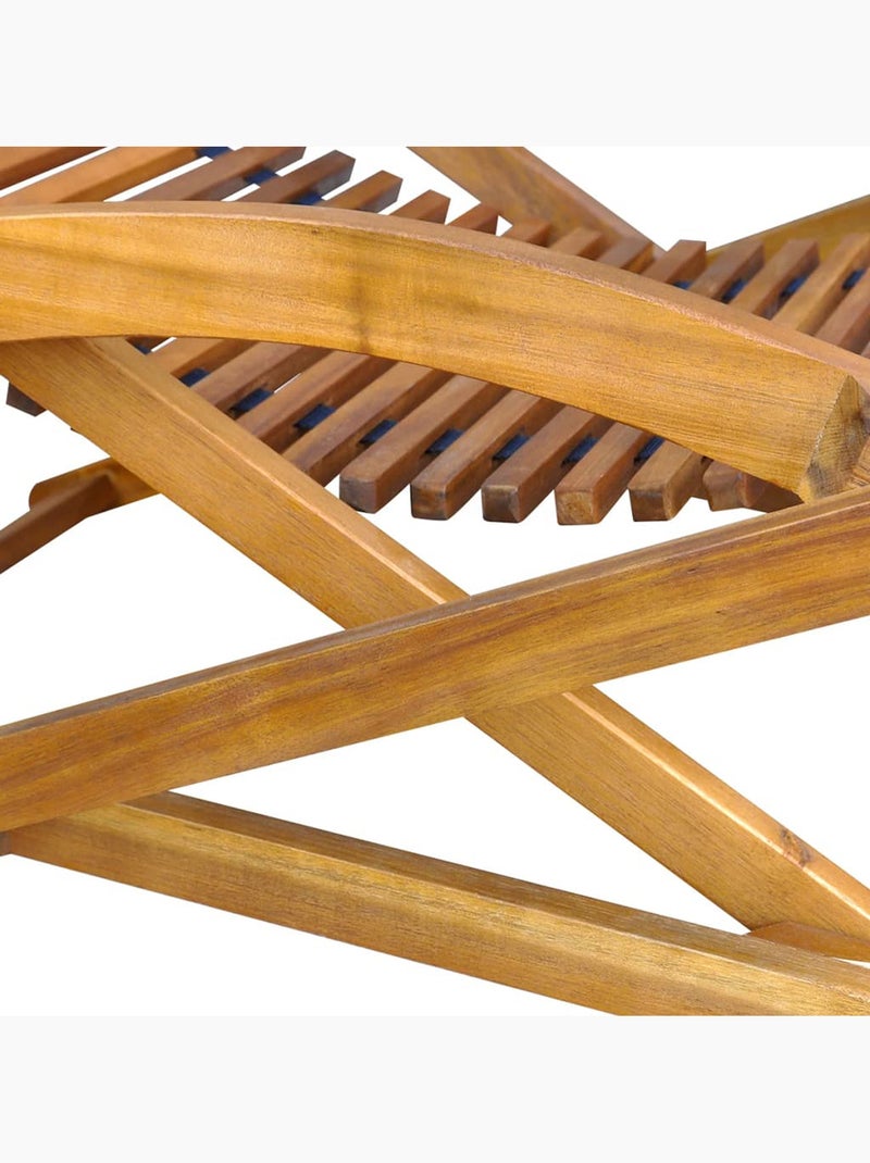 Transat avec repose pied en bois d'acacia Marron foncé - Kiabi