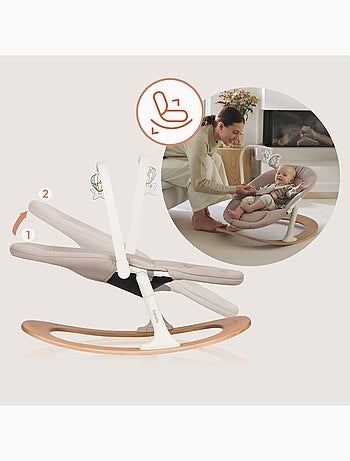 Transat balancelle bébé LIONELO Celia - Ultra légère - Jusqu’à 9 kg - Mouvement de bascule naturel