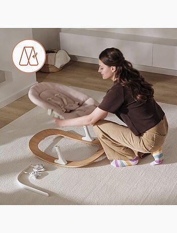 Transat balancelle bébé LIONELO Celia - Ultra légère - Jusqu’à 9 kg - Mouvement de bascule naturel