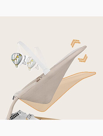 Transat balancelle LIONELO Lilac - Pliable - Tissu de bambou - Mouvement naturel