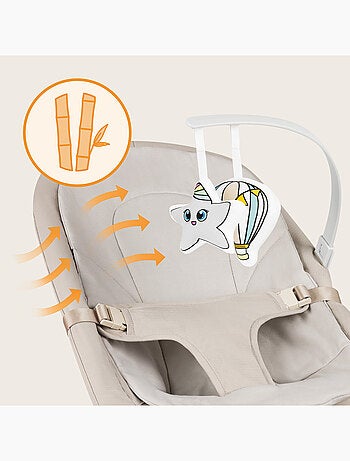 Transat balancelle LIONELO Lilac - Pliable - Tissu de bambou - Mouvement naturel